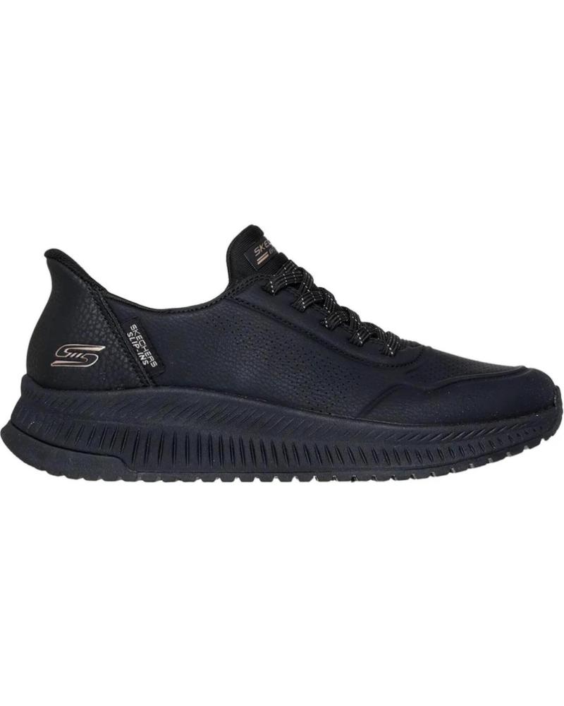 SNEAKERS SKECHERS SLIP-INS BOBS SQUAD CHAOS KEY LOOK NERE NEGRO