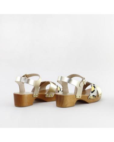 ELI SANDALIA ZUECO TIRAS 1957 ORO CLARO