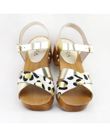 ELI SANDALIA ZUECO TIRAS 1957 ORO CLARO