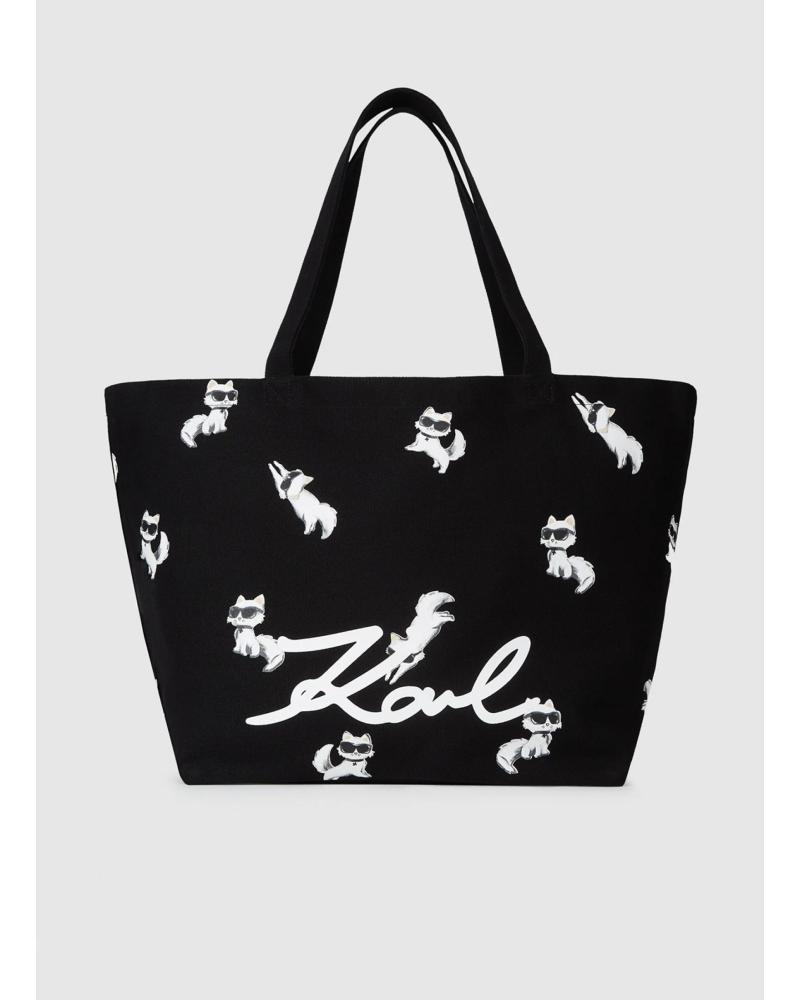 KARL LAGERFELD IKON CHOUPETTE AOP SHOPPER NEGRO