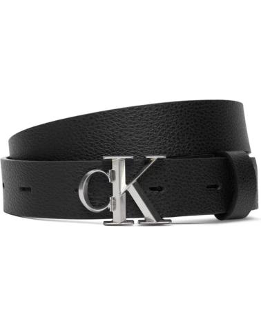 CEINTURE CALVIN KLEIN FACET CK BUCKLE SHINY NOIR NEGRO