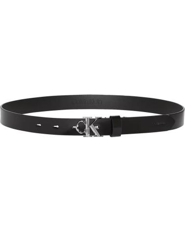 CINTO CALVIN KLEIN FACET CK BUCKLE SHINY PRETO NEGRO