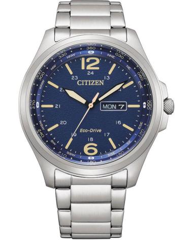 OROLOGIO CITIZEN AW0110-82L ACCIAIO CON QUADRANTE BLU E CALENDARIO GRIS