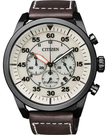 OROLOGIO CITIZEN CRONOGRAFO CA4215-04W CON CINTURINO IN PELLE MARRONE MARRON