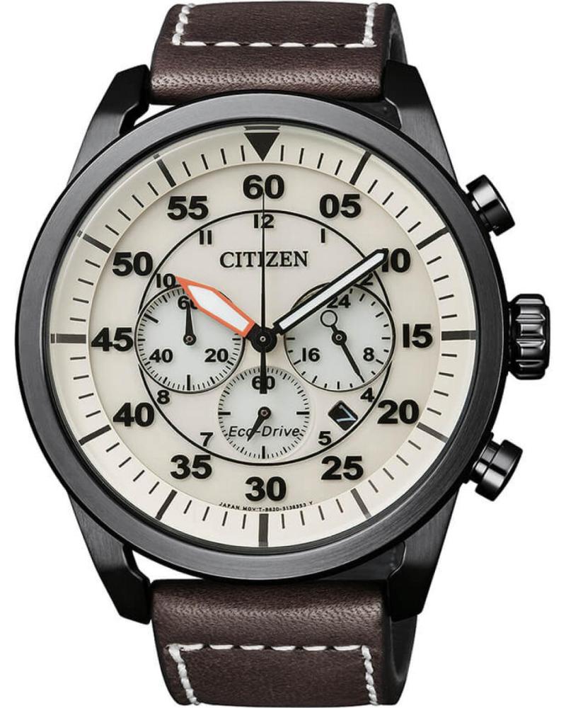 OROLOGIO CITIZEN CRONOGRAFO CA4215-04W CON CINTURINO IN PELLE MARRONE MARRON