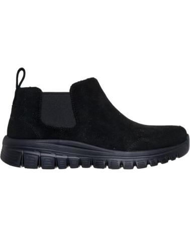 SKECHERS BOTINES PLANOS MUJER 100894 - NEGRO
