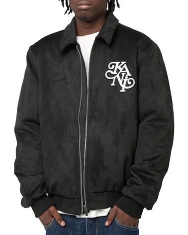 GIACCA BOMBER KARL KANI SIGNATURE OS FAUX SUEDE NERA NAN