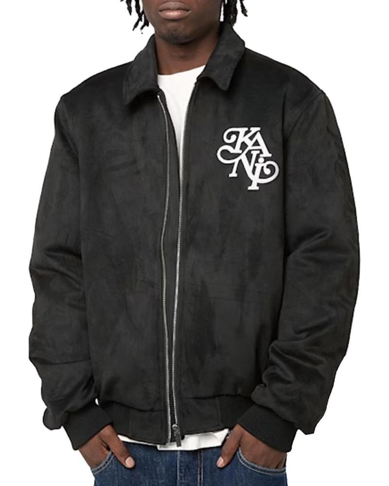 VESTE BOMBER KARL KANI SIGNATURE OS FAUX SUÈDE NOIR NAN