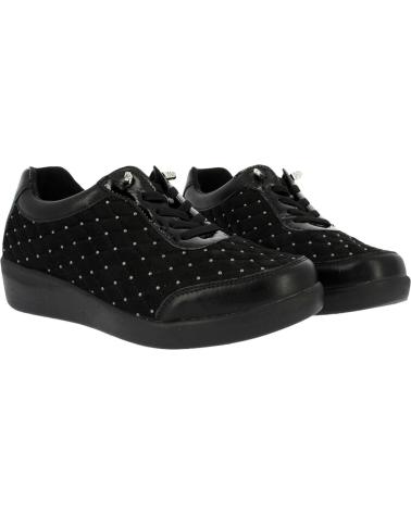 TÊNIS CASUAL D'CUTILLAS 38611 FEMININO COM ELÁSTICOS ESTAMPA PRETA NEGRO