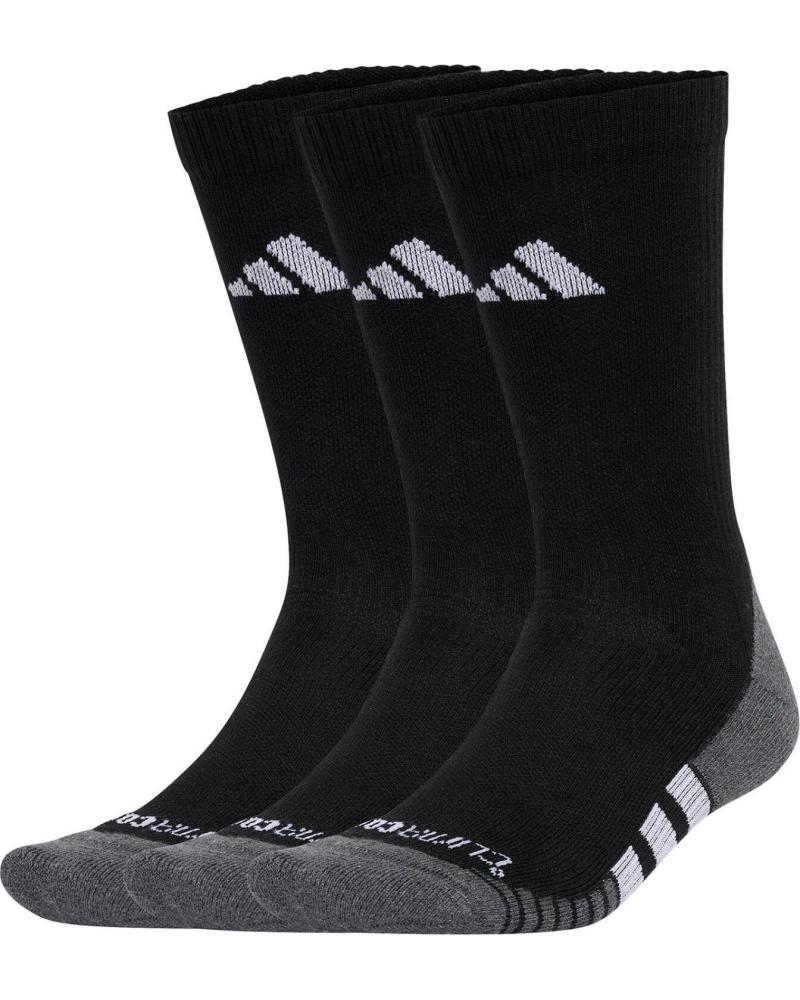ADIDAS TRAINING CUSHIONED CREW SOCK - 3-PACK BLACK SOCKS NEGRO