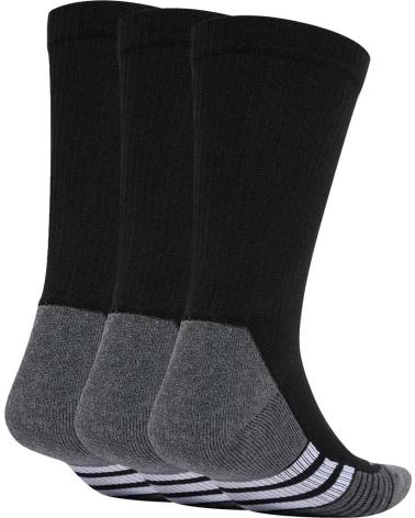 ADIDAS TRAINING CUSHIONED CREW SOCK - 3-PACK BLACK SOCKS NEGRO