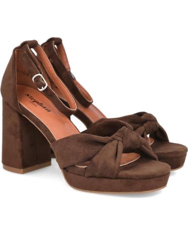 SANDALIAS DE TACÓN CON PLATAFORMA BUBBLE BOBBLE P-1444 MARRÓN MARRON