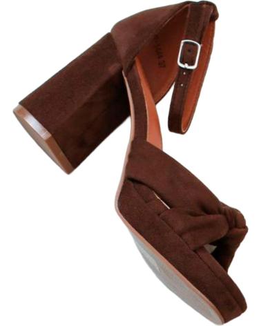 SANDALIAS DE TACÓN CON PLATAFORMA BUBBLE BOBBLE P-1444 MARRÓN MARRON