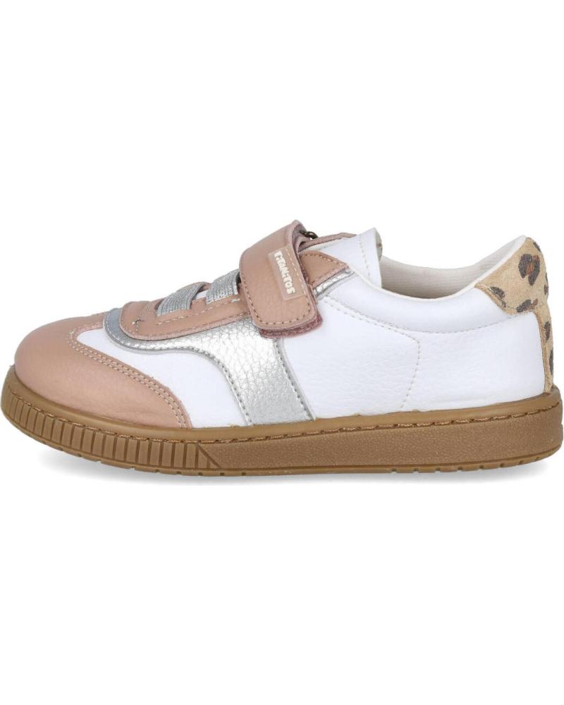 TITANITOS CASUAL SNEAKERS 2727 PIEL CERO WHITE WITH ANIMAL PRINT DETAIL BLANCO