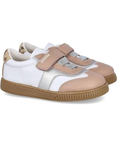 TITANITOS CASUAL SNEAKERS 2727 PIEL CERO WHITE WITH ANIMAL PRINT DETAIL BLANCO