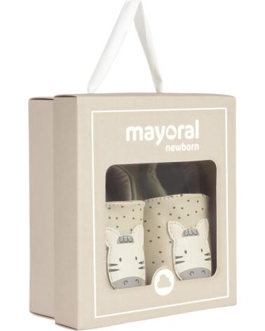 MAYORAL BABY BOOTIES GIRL MODEL 9943 BEIGE WITH POLKA DOT PRINT BEIGE
