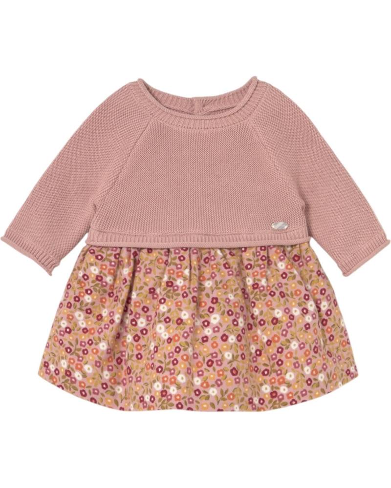MAYORAL CASUAL DRESS WITH FLORAL PRINT AND PINK KNIT REF. 2821 ROSA