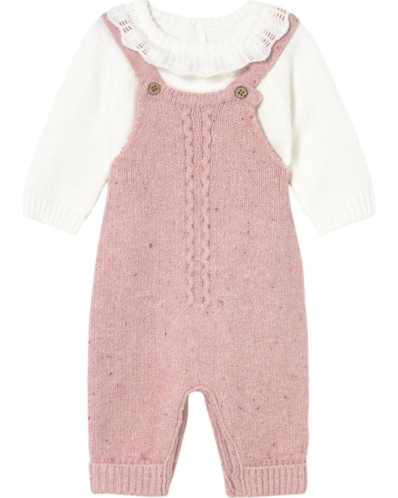MAYORAL DUNGAREE AND T-SHIRT SET FOR BABY GIRL PINK REF. 2605 ROSA