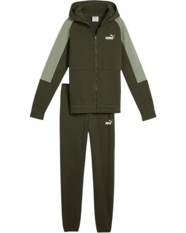 PUMA ESS BLOCK HOODED TRACKSUIT 689724-70 GREEN VERDE