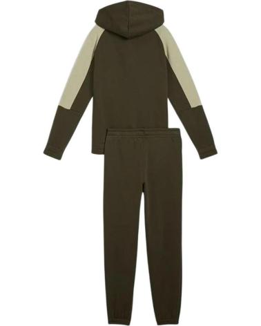 PUMA ESS BLOCK HOODED TRACKSUIT 689724-70 GREEN VERDE