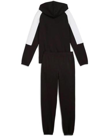 PUMA ESS BLOCK HOODED TRACKSUIT 689724-01 BLACK NEGRO