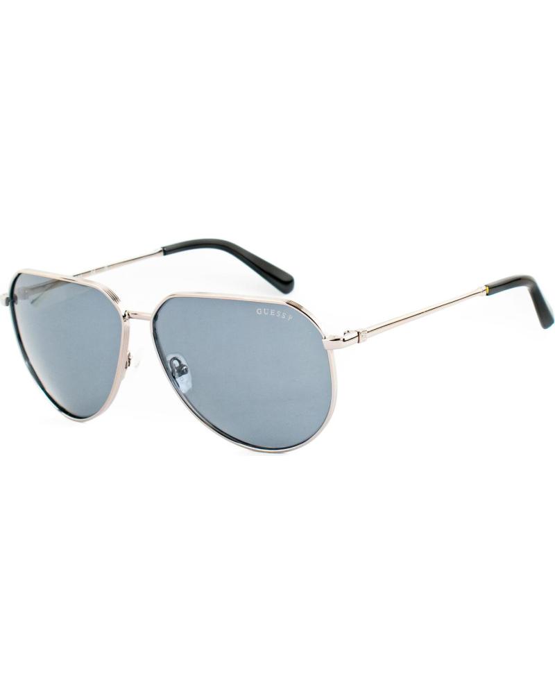 OCCHIALI DA SOLE GUESS GU00089-6208D MONTATURA ARGENTATA LENTI A SPECCHIO BLU