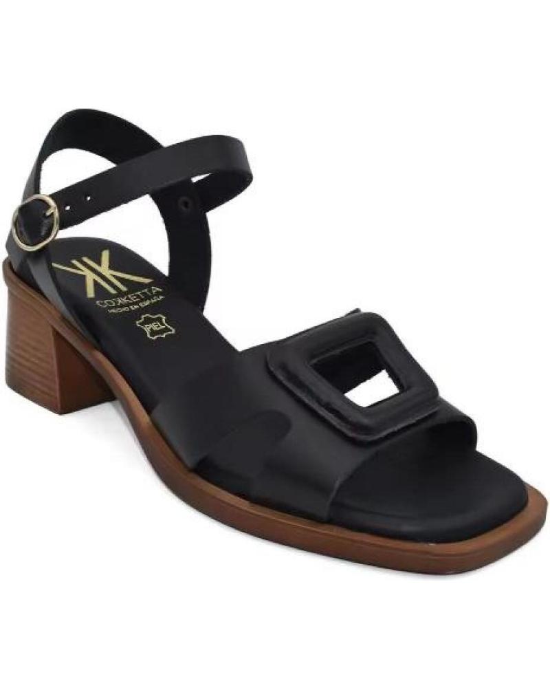 COKKETTA SANDALEN BLOCKABSATZ LEDER SCHWARZ MADE IN SPANIEN NEGRO