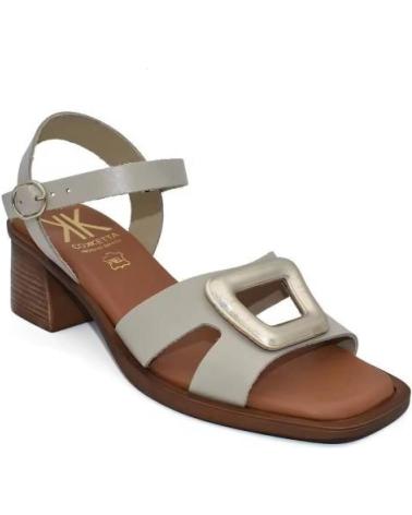COKKETTA SANDALEN MIT BREITEM ABSATZ AUS LEDER BEIGE - HERGESTELLT IN SPANIEN BEIGE