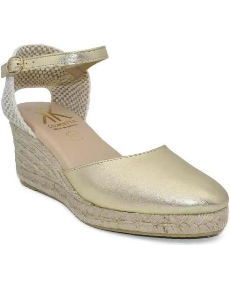 COKKETTA KEIL-ESPADRILLES AUS ECHTEM LEDER GELB MADE IN SPAIN AMARILLO