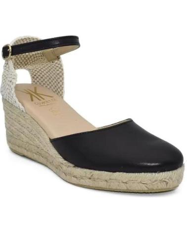 COKKETTA KEIL-ESPADRILLES AUS ECHTEM LEDER SCHWARZ MADE IN SPAIN NEGRO