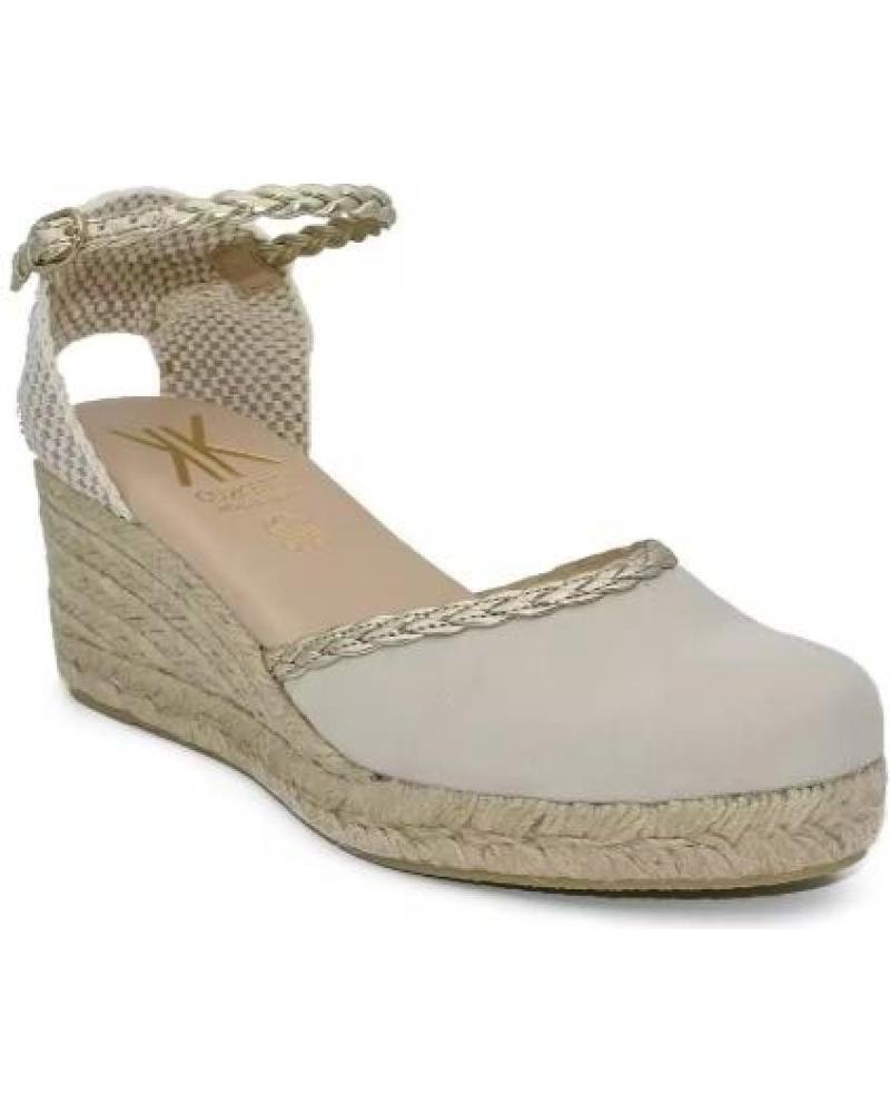 COKKETTA VALENCIANA KEIL-ESPADRILLES AUS LEDER UND JUTE BEIGE BEIGE