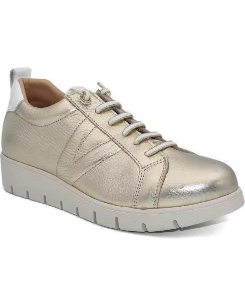 CHAMBY SNEAKERS IN PELLE DORATE METALLIZZATE CON PLATFORM LEGGERO PLATEADO