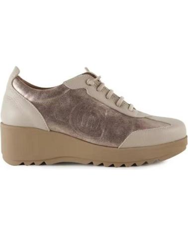 CHAMBY BEIGE ROSE GOLD LEATHER WEDGE SNEAKERS VARIOS COLORES