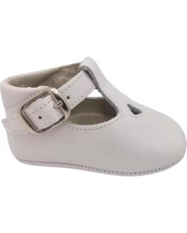 CITOS MERCEDITAS DE PIEL CON HEBILLA PARA BEBÉ BLANCAS BLANCO