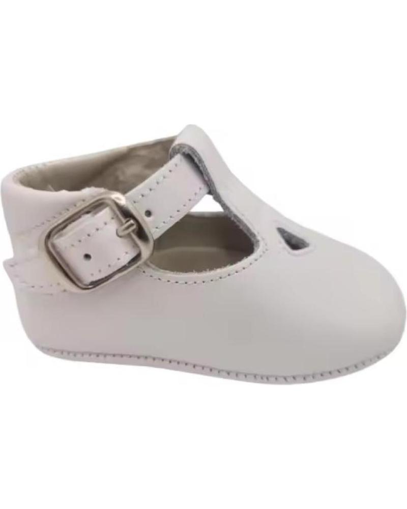 CITOS MERCEDITAS DE PIEL CON HEBILLA PARA BEBÉ BLANCAS BLANCO