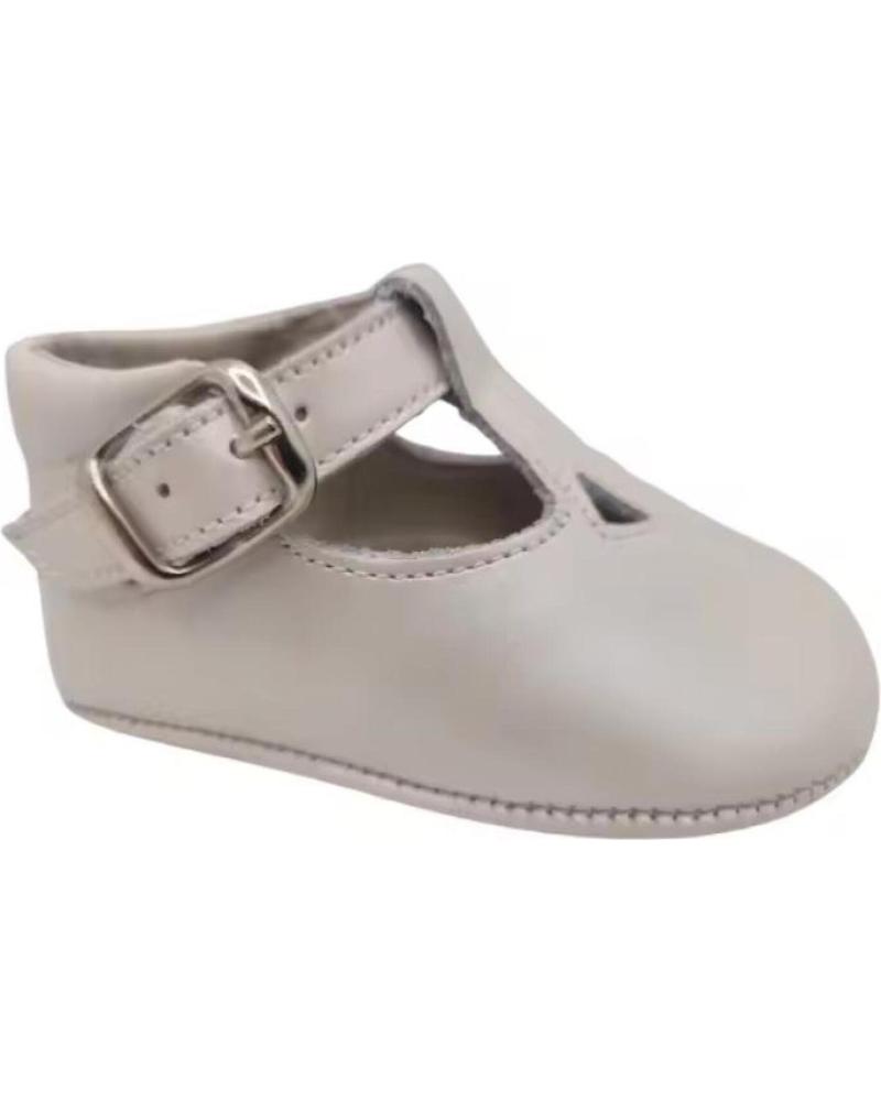 CITOS LEDER-SPANGENSCHUHE FÜR BABYS MIT SCHNALLENVERSCHLUSS, GRÖSSE 16, BEIGE BEIGE