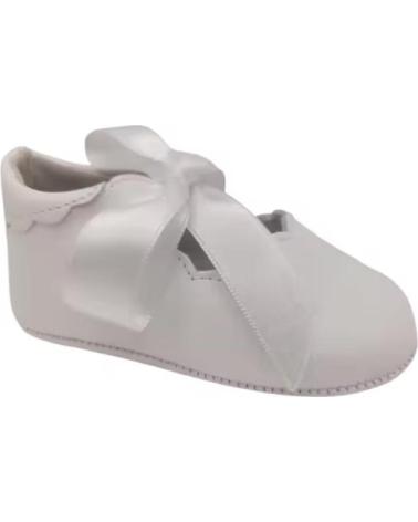 MERCEDITAS CITOS DE PIEL BLANCA PARA BEBÉ CON LAZO DE RASO (TALLAS 16-20) BLANCO