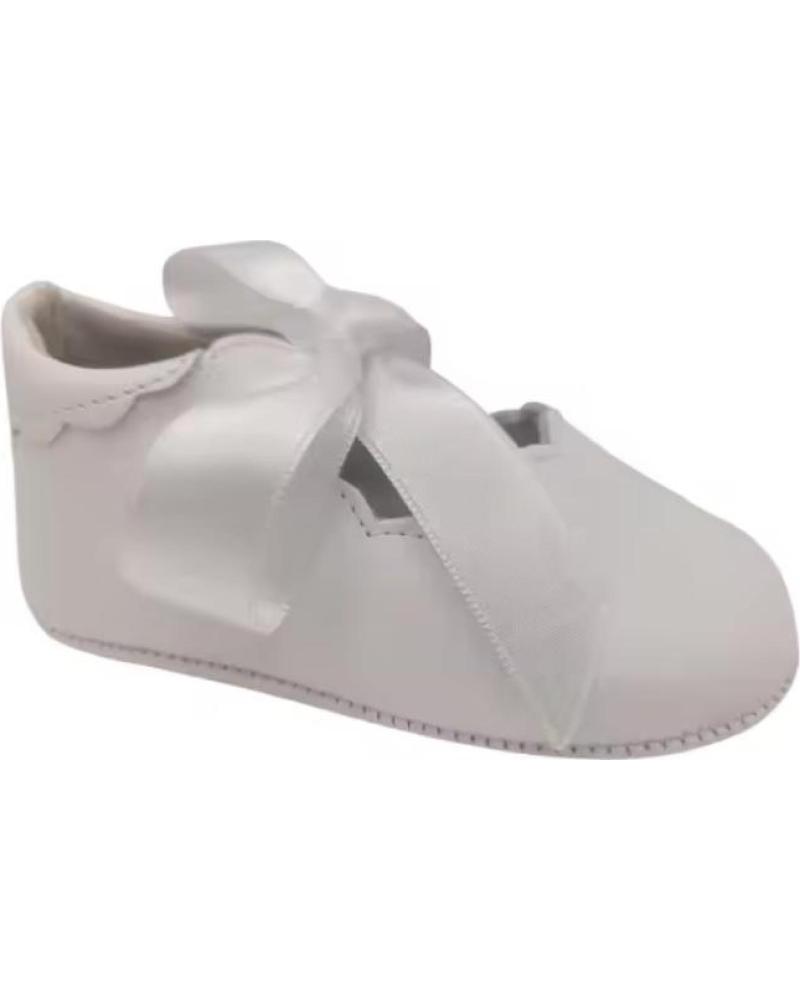 CITOS BABY-BALLERINAS AUS LEDER WEISS MIT SATINSCHLEIFE (GRÖSSEN 16-20) BLANCO