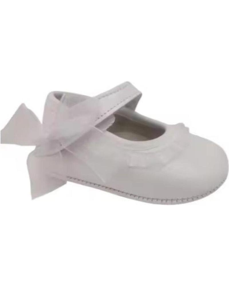 MERCEDITAS CITOS DE BEBÉ CON LAZO DE ORGANZA Y VOLANTE - BLANCAS BLANCO