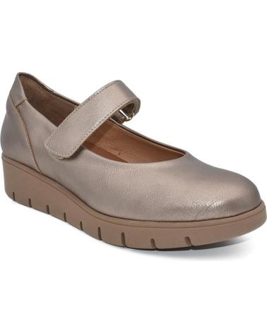 CHAMBY BEQUEME LEDER-SPANGENSCHUHE MIT PLATEAU, SILBER PLATEADO