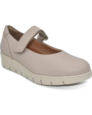 CHAMBY BEQUEME LEDER-SPANGENSCHUHE MIT PLATEAU, BEIGE BEIGE