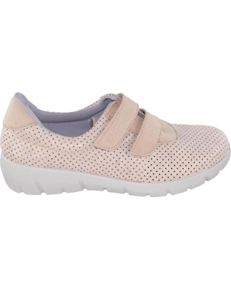 SEVILLAS WOMEN'S BEIGE SPORTS TRAINERS WITH DOUBLE VELCRO BEIGE