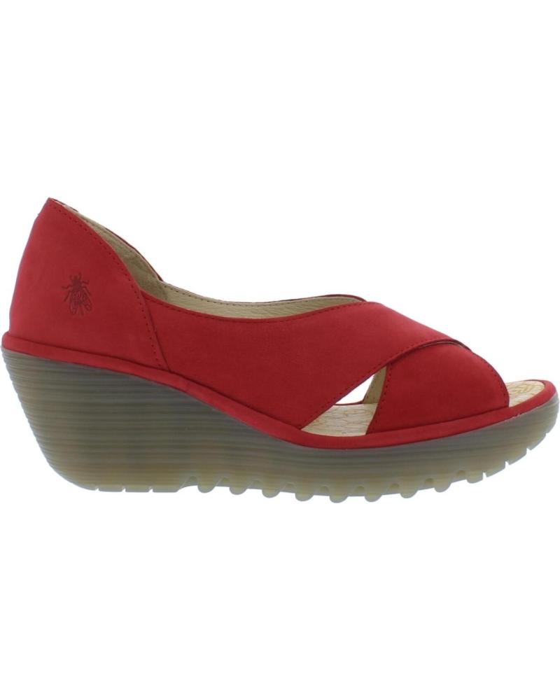 FLY LONDON YOMA SANDALO CON ZEPPA ROSSO ROJO