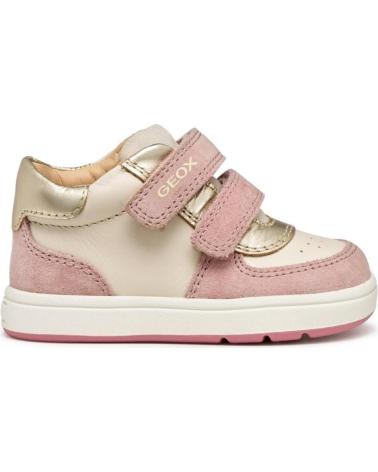 GEOX SNEAKERS VELCROS IVORY- OLD ROSE BEIG
