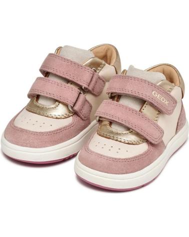 GEOX SNEAKERS VELCROS IVORY- OLD ROSE BEIG
