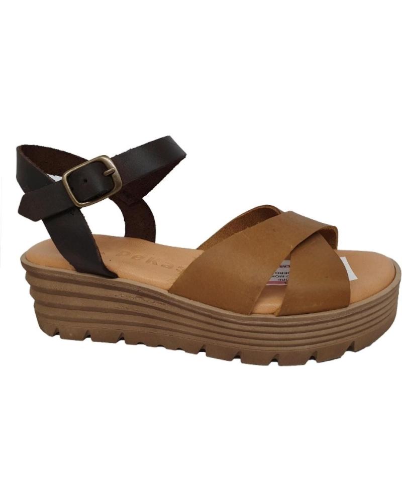 PEKAS SANDALE MODELL 43 PLATEAU BRAUN UND SCHWARZ MARRóN