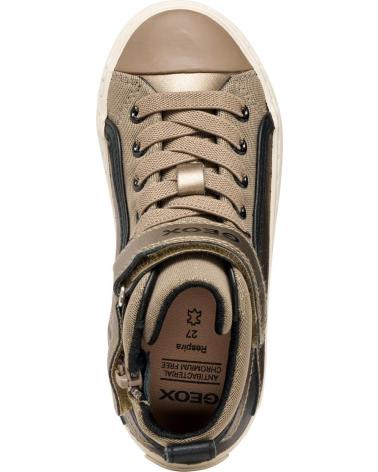 GEOX KALISPERA J C0533 - SNEAKERS ALTE CON ELASTICO E VELCRO, BRONZO-BEIGE C0533