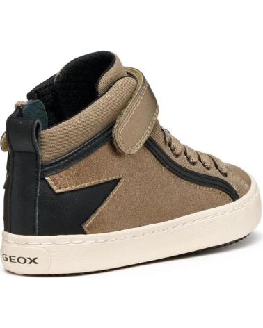 GEOX KALISPERA J C0533 - SNEAKERS ALTE CON ELASTICO E VELCRO, BRONZO-BEIGE C0533