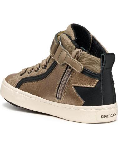 GEOX KALISPERA J C0533 - SNEAKERS ALTE CON ELASTICO E VELCRO, BRONZO-BEIGE C0533