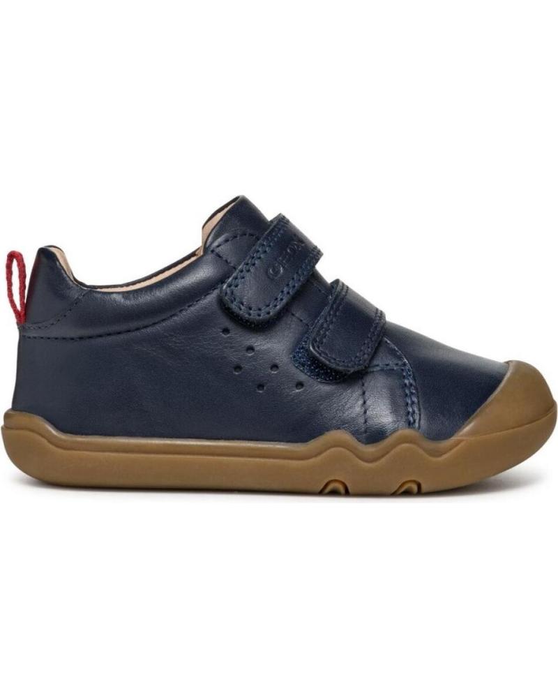GEOX STEPPIEUP B465WA DEPORTIVAS DE PIEL CON DOBLE VELCRO PARA NIÑO, AZUL MARINO C4002 NAVY